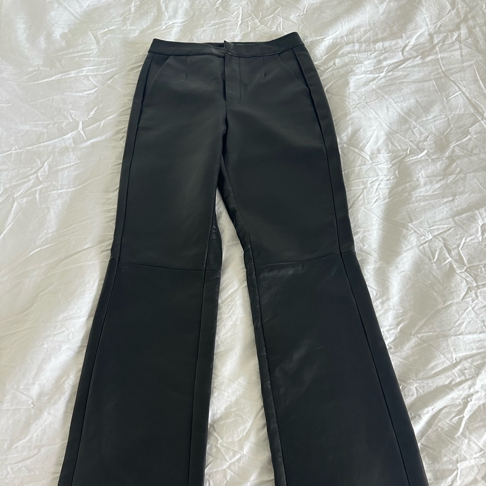 Black leather pants size 2